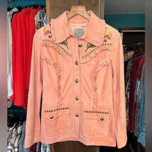 Double D Ranch Peach Studded Utility Jacket